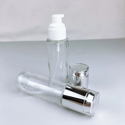 sliver glass set packaging skin care lotion bottle face cream jars