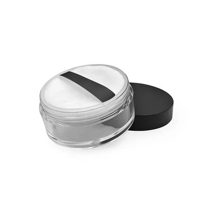 plastic loose powder case with sifter screw black lid Plastic empty eye cream jar round eye shadow case cosmetics jar