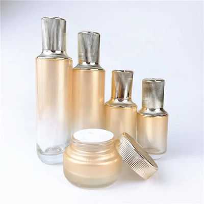 Sophisticated Glass Bottle Set for Packaging Skin Care Lotion and Face Cream Jars