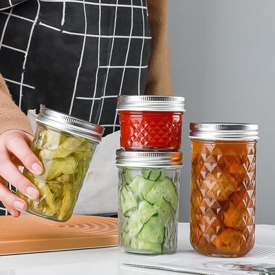4oz 10oz 16oz Canning Jelly Jam Storage Jar With Sealed Silver Cap