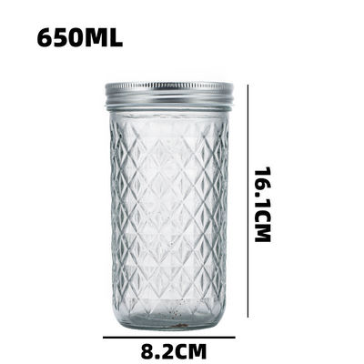 4oz 10oz 16oz Canning Jelly Jam Storage Jar With Sealed Silver Cap