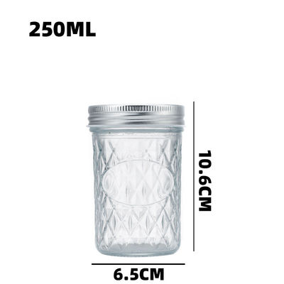 Glass Wide Mouth Canning Preserving Food Storage Jars With Metal Lids