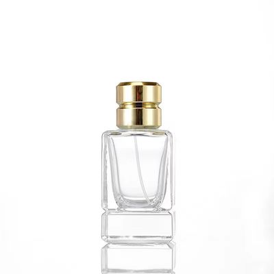 empty glass perfume spray bottle with crimp fine mist cosmetic packaging perfume atomizer