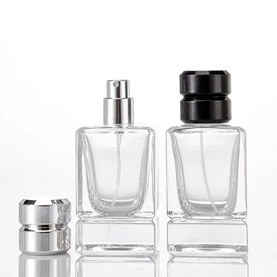 empty glass perfume spray bottle with crimp fine mist cosmetic packaging perfume atomizer