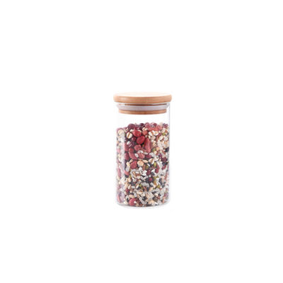 300ml Cylinder Glass Storage Containers With Lids Airtight
