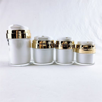Empty Cream Gold Silver Airless Pump Cream Jar For Cosmetic Jars