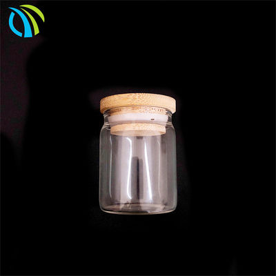 Glass 33oz 6.6''  Round Bamboo Lid Storage Containers For Kitchen ODM