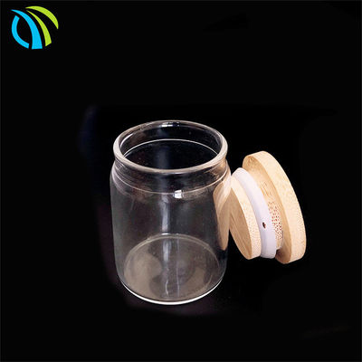 Glass 33oz 6.6''  Round Bamboo Lid Storage Containers For Kitchen ODM