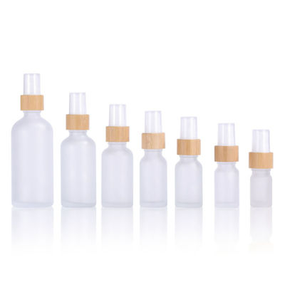 50ml White Bamboo Lid Cosmetic Jar 410mm 24mm Mist Spray
