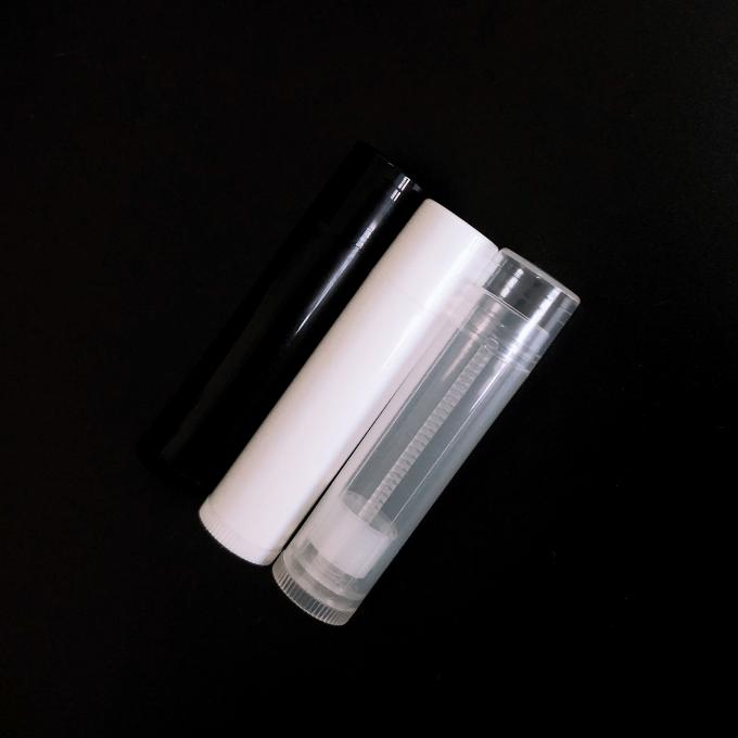 трубки Chapstick губной помады 0.15oz 4.5g контейнер бальзама губы пластиковой белый черный ясный пустой косметический овальный