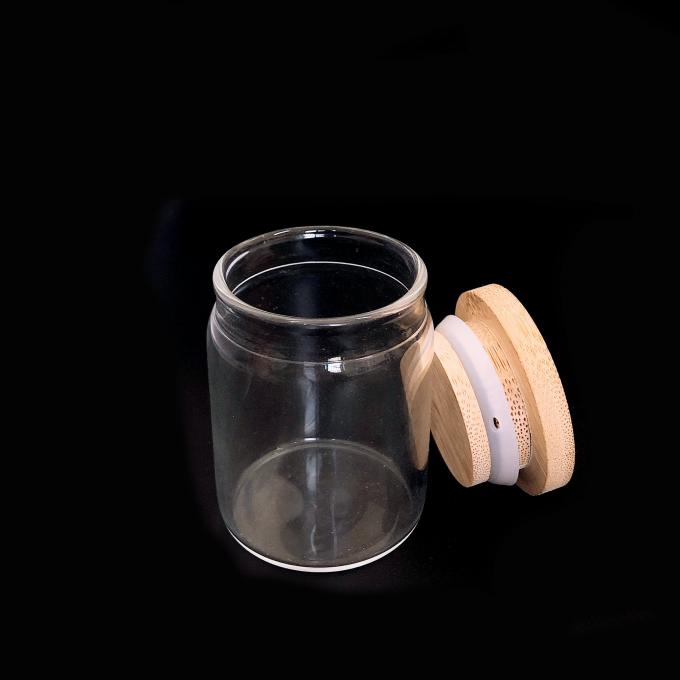 Тар для хранения воздуха крышки теплостойкой опарник 2 4 6 8 еды конфеты oz резиновый загерметизированный деревянных плотных стеклянный с бамбуковой крышкой